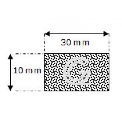 Rechthoekig mosrubber snoer | 10 x 30 mm | per meter